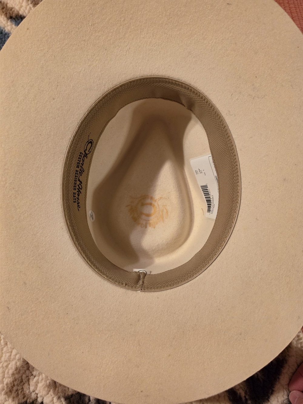 Cream Western Fedora with Turquoise Concho & Feather Accent - Picture 5 of 5